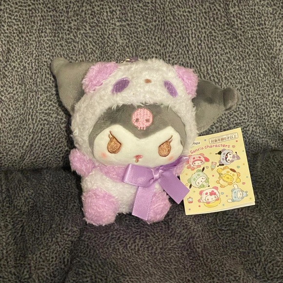 Kuromi Plush x Panda Cosplay Costume Keychain - Picture 2 of 9